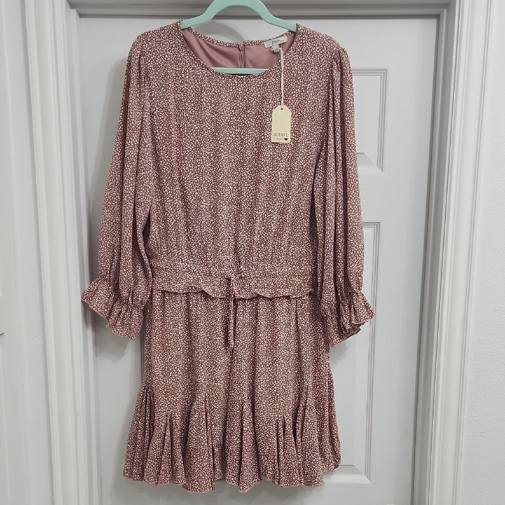 Pink Floral Long Sleeve Dress
